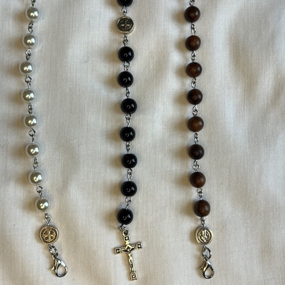 Set of 3 Beautifully Crafted Rosary Prayer Bracelets - Fits M/L‎ Wrist - Picture 4 of 6